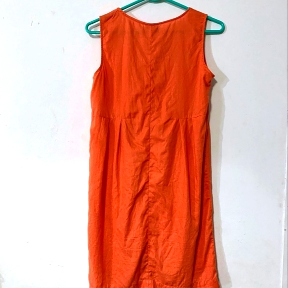 🐦- J.Jill sz XS Petite Orange Linen Dress - Picture 2 of 5